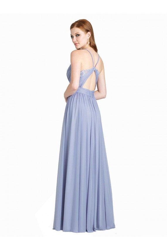 Beste A-Linien Chiffon Spitze Lange Brautjungfernkleider