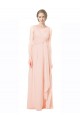 Beste A-Linien V-Ausschnitt Chiffon Lange Brautjungfernkleider