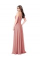 Beste A-Linien V-Ausschnitt Chiffon Lange Brautjungfernkleider