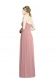 Beste Altrosa A-Linien Trägerlos Chiffon Lange Formale Brautjungfernkleider / Abendkleider