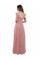 Beste Altrosa A-Linien V-Ausschnitt Chiffon Lange Brautjungfernkleider