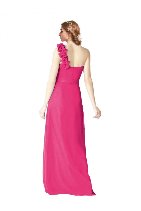 Beste Azalee A-Linien Eine-Schulter Chiffon Lange Brautjungfernkleider