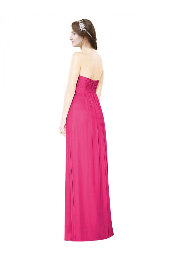 Beste Azalee A-Linien Trägerlos Chiffon Lange Brautjungfernkleider