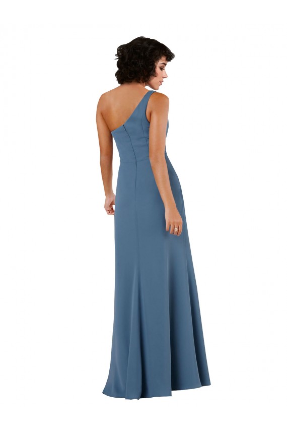 Beste Burgunderrot A-Linien Eine-Schulter Chiffon Lange Formale Brautjungfernkleider / Abendkleider