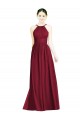 Beste Burgunderrot A-Linien Neckholder Chiffon Lange Brautjungfernkleider