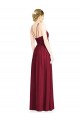 Beste Burgunderrot A-Linien Neckholder Chiffon Lange Brautjungfernkleider