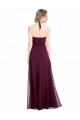 Beste Burgunderrot A-Linien Spaghetti-Träger Neckholder Chiffon Lange Brautjungfernkleider