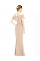 Beste Champagner A-Linien Off-Schulter Chiffon Spitze Lange Brautjungfernkleider / Abiballkleider