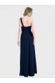 Beste Dunkelmarine A-Linien Eine-Schulter Chiffon Lange Brautjungfernkleider