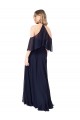 Beste Dunkelmarine A-Linien Neckholder Stehkragen Ausschnitt Chiffon Lange Brautjungfernkleider