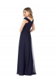 Beste Dunkelmarine A-Linien Off-Schulter Chiffon Lange Brautjungfernkleider