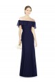 Beste Dunkelmarine Trompete Off-Schulter Chiffon Lange Brautjungfernkleider