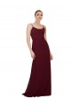 Beste Dunkler Burgunder A-Linien Scoop Chiffon Lange Brautjungfernkleider