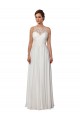 Beste Elfenbein A-Linien Illusion Ausschnitt Sweep Zug Chiffon Boho Brautkleider