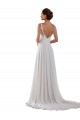 Beste Elfenbein A-Linien Kapelle-schleppe Chiffon Klassisch Boho Brautkleider