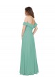 Beste Jade A-Linien Off-Schulter Chiffon Lange Brautjungfernkleider