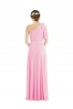 Beste Kaum Rosa Trompete Eine-Schulter Chiffon Lange Brautjungfernkleider
