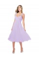 Beste Lila A-Linien Midi Chiffon Kurze Brautjungfernkleider / Cocktailkleider / Heimkehr Kleider