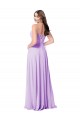 Beste Lila A-Linien Scoop Chiffon Lange Brautjungfernkleider