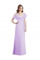 Beste Lila A-Linien V-Ausschnitt Chiffon Lange Brautjungfernkleider