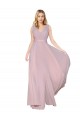 Beste Primel A-Linien V-Ausschnitt Chiffon Lange Formale Brautjungfernkleider / Abendkleider / Abiballkleider