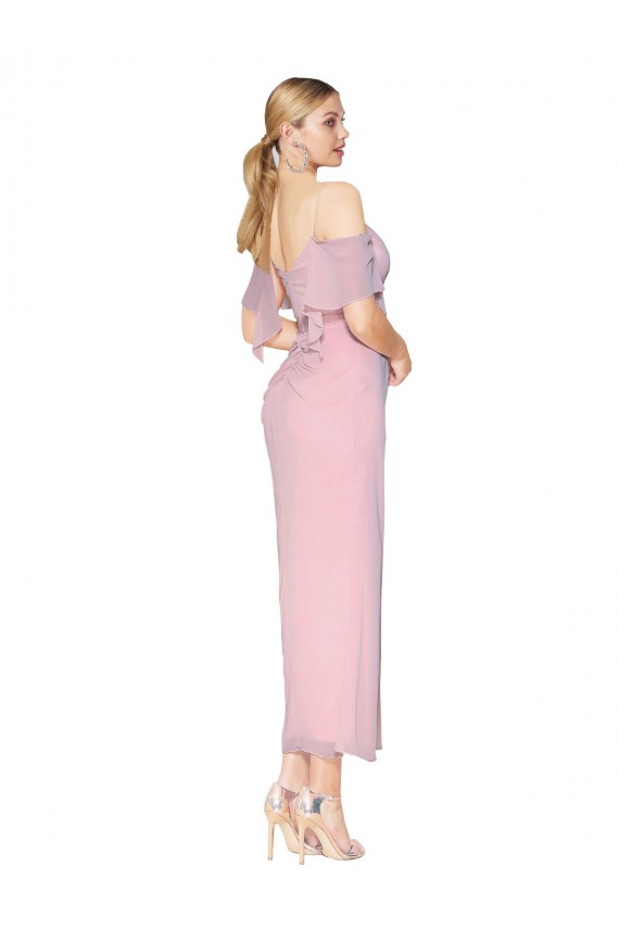 Beste Primel Meerjungfrau Off-Schulter Knielang Chiffon Kurze Formale Brautjungfernkleider / Abendkleider / Abiballkleider