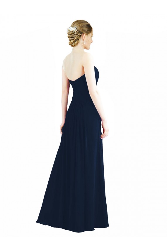 Beste Rauchgrün A-Linien Chiffon Lange Brautjungfernkleider
