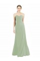 Beste Rauchgrün A-Linien Chiffon Lange Brautjungfernkleider