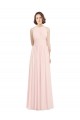 Beste Rosa 42 A-Linien Neckholder Chiffon Lange Brautjungfernkleider