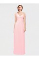 Beste Rosa A-Linien Eine-Schulter Chiffon Lange Brautjungfernkleider