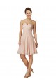 Beste Rosa A-Linien Knielang Chiffon Spitze Kurze Brautjungfernkleider / Cocktailkleider