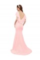 Beste Rosa Meerjungfrau V-Ausschnitt Chiffon Lange Brautjungfernkleider