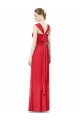 Beste Rot A-Linien Chiffon Lange Brautjungfernkleider