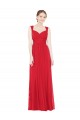 Beste Rot A-Linien Chiffon Lange Brautjungfernkleider