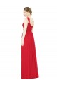 Beste Rot A-Linien Chiffon Lange Brautjungfernkleider