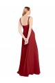 Beste Rot A-Linien Chiffon Lange Brautjungfernkleider