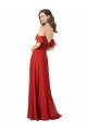 Beste Rot A-Linien Trägerlos Chiffon Lange Brautjungfernkleider