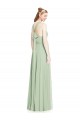 Beste Salbeigrün A-Linien Neckholder Chiffon Lange Brautjungfernkleider