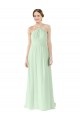 Beste Salbeigrün A-Linien Neckholder Chiffon Lange Brautjungfernkleider
