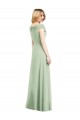 Beste Salbeigrün Trompete Off-Schulter Chiffon Lange Brautjungfernkleider