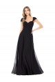 Beste Schwarz A-Linien Chiffon Lange Brautjungfernkleider