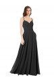 Beste Schwarz A-Linien Chiffon Lange Brautjungfernkleider