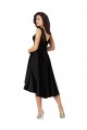 Beste Schwarz A-Linien Illusion Ausschnitt Midi Satin Spitze Kurze Brautjungfernkleider / Cocktailkleider / Heimkehr Kleider