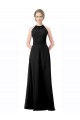 Beste Schwarz A-Linien Neckholder Chiffon Lange Brautjungfernkleider