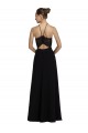 Beste Schwarz A-Linien Neckholder Chiffon Spitze Lange Brautjungfernkleider