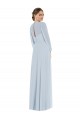 Beste Seeglas A-Linien Trägerlos Chiffon Lange Formale Brautjungfernkleider / Abendkleider