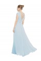 Beste Seeglas A-Linien V-Ausschnitt Chiffon Lange Brautjungfernkleider