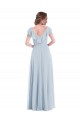 Beste Seeglas A-Linien V-Ausschnitt Chiffon Lange Brautjungfernkleider