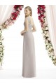 Beste Silber A-Linien Chiffon Lange Brautjungfernkleider