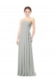 Beste Silber A-Linien Chiffon Lange Brautjungfernkleider
